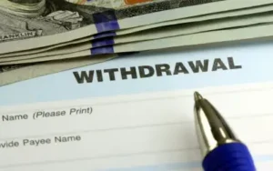example of a withdrawal slip used to get money without an atm or debit card