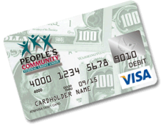 Members of People's Community Federal Credit Union in Vancouver WA & Battle Ground WA receive a free Visa debit card with their checking account.